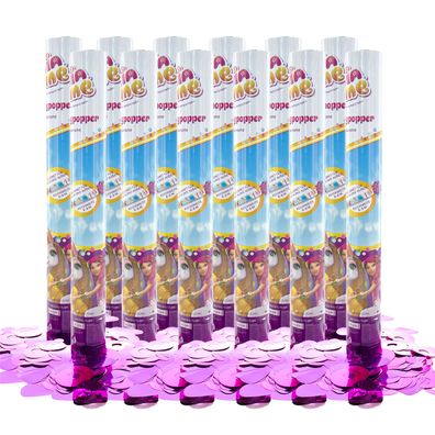 Party Factory `Mia & me´ Party Popper 12er Set, 40 cm Konfettikanone mit bunt schimme