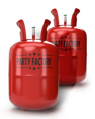 Party Factory Set mit 2 Heliumflaschen für je 30 Ballons, je 200l Gasfüllung für Part
