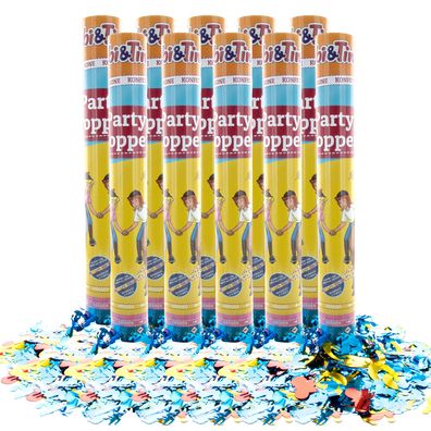 Party Factory `Bibi & Tina´ Party Popper 10er Set, 40 cm Konfettikanone mit bunt schi