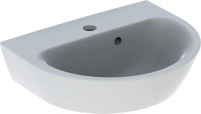 Geberit Handwaschbecken Renova mit HL mittig, mit ÜL 450x360mm weiß