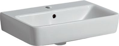 Geberit Waschtisch Renova Compact mit Hahnloch, mit ÜL 550x370mm weiß