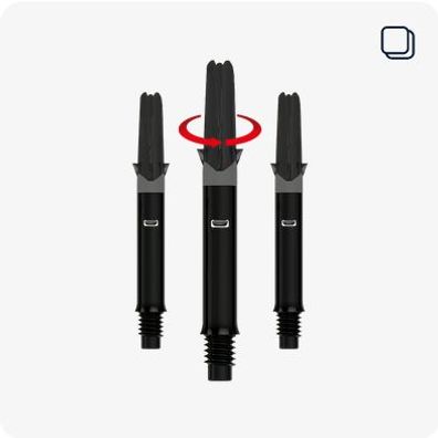 L-Style Nylonshaft Silent, drehbares Top, 32mm Länge, schwarz