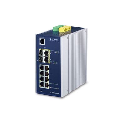 PLANET Industrial 8-Port 10/100/1000T + 4-Port 100/1000X