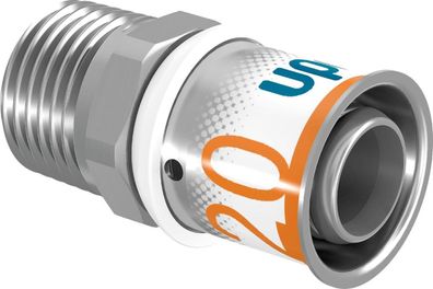 Raccord de transition fileté S-Press PLUS en laiton étamé Uponor, 20 mm x 3/4" mâle