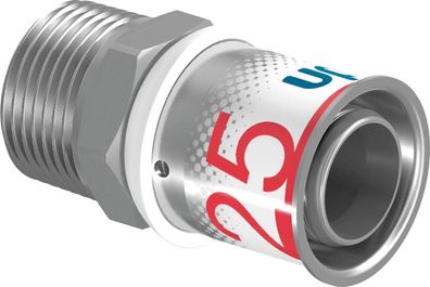 Raccord mâle de transition Uponor S-Press PLUS en laiton étamé 25 mm x 3/4'' BSP (m)