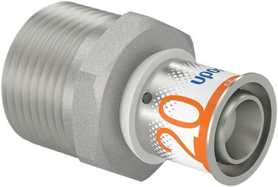 Raccord de transition S-Press PLUS en laiton étamé Uponor 20 mm x 1 mâle