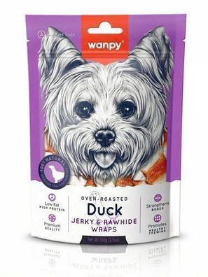 WANPY für Hunde: Duck Jerky & Rawhide Wraps 100 g