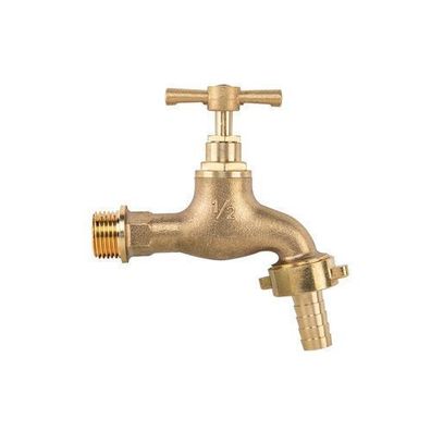 Gartenwasserhahn mit Ventil AG 1/2" Ausgang AG 3/4" für 13mm Schlauch Messing BRADAS