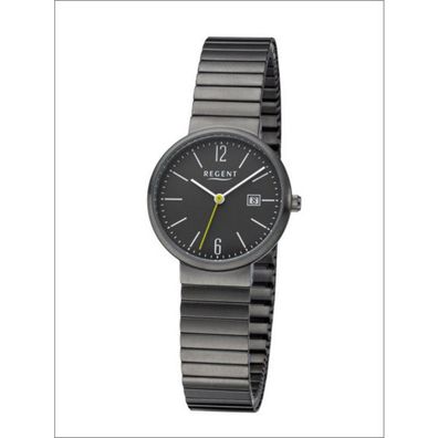 Uhr - Edelstahl schwarz - Zugband Dame
