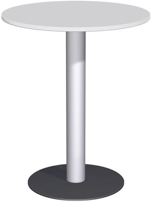 Konferenztisch Tellerfuß, Kreisform, feste Höhe, D-900x1100, Lichtgrau