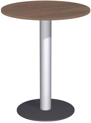 Konferenztisch Tellerfuß, Kreisform, feste Höhe, D-900x1100, Nussbaum