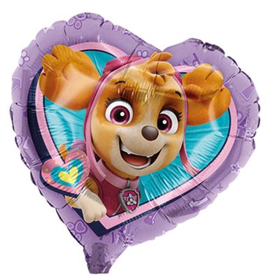 Paw Patrol Skye Herz Folienballon lila Ø45cm