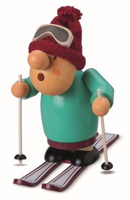 Räucherfigur Räuchermann Müllerchen auf Ski (BxH):12x15cm NEU Räuchermann Schnee