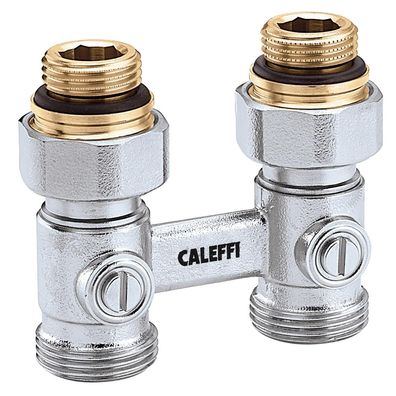 Caleffi Zweirohr-Hahnblock 1/2" AG, DG-Form