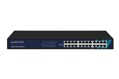 Lanview Unmanaged Full Intelligent Ethernet - Switch - 1 Gbps (LVN-1UMOUNT-24PORT-1G)