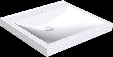 KWC Einzelwaschtisch, QUADRO, Miranit, 600x125x530 mm, Mulde Re-eckig