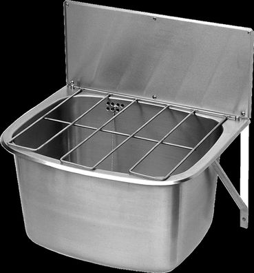 KWC Mehrzweckbecken, SIRIUS, Edelstahl, 560x310x460 mm, Klapprost und Spritzwand