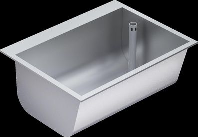 KWC Einlegewaschtrog, SIRIUS, Edelstahl, 670x281x520 mm, Ablauf Rechts