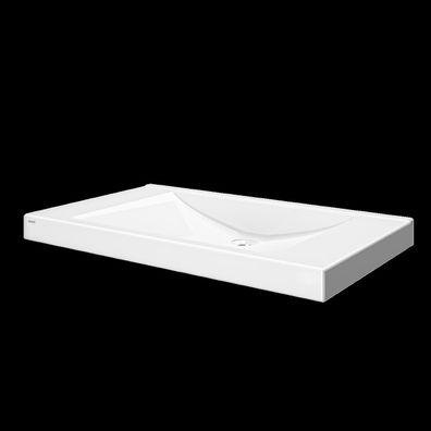 KWC Einzelwaschtisch, QUADRO-FX, Miranit, 800x150x470 mm, Mulde Re-eckig