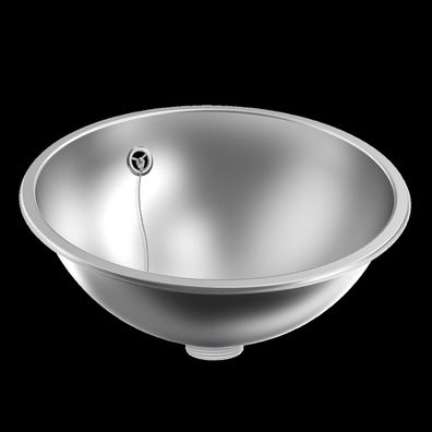 KWC Rundbecken, RONDO, Edelstahl, Sdm, 387x155 mm, Überlauf, Ab-u.überlaufgarn