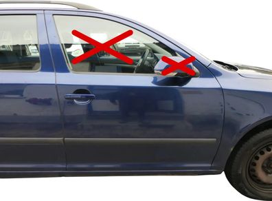 Skoda Octavia 1Z Kombi+Limo Tür vorne rechts Beifahrertür blau LF5Q OhneAnbau