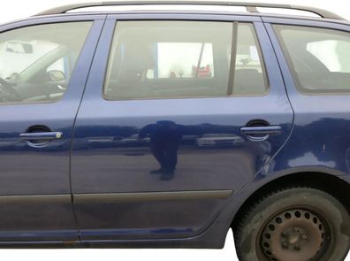 Skoda Octavia 1Z Kombi Tür hinten links blau LF5Q (ohneAnbauteile)