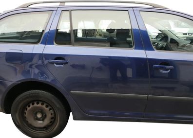 Skoda Octavia 1Z Kombi Tür hinten rechts blau LF5Q (ohneAnbauteile)
