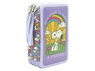 Snoopy Federmäppchen 3 Etagen 39 teilig Schüleretui mit Buntstiften Filzstiften