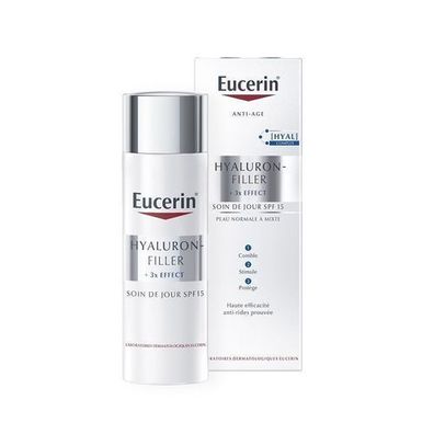 Eucerin Hyaluron-Filler + 3x Effekt Anti-Aging Tagescreme LSF15 für Normale bis