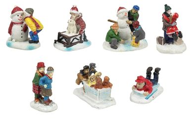 Diverse Figuren, Höhe 4,0 - 6,0 cm, Weihnachtsdorf