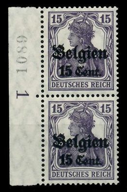 BES 1WK LP Belgien Nr 16bII ungebraucht SENKR PAAR SRA ge X77D01A