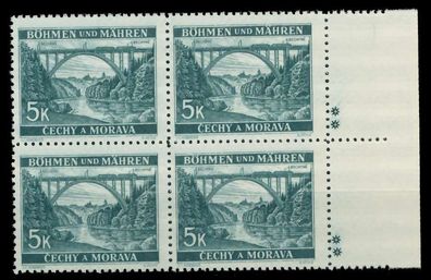 BÖHMEN MÄHREN 1939-1940 Nr 57bPlSt2R postfrisch Viererb X82698A