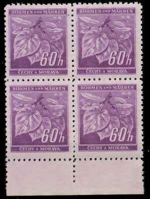 BÖHMEN MÄHREN 1941 Nr 65a postfrisch Viererblock URA X828766