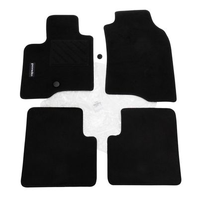 Original Fußmattensatz 4 teilig Velour schwarz mit Panda Schriftzug 71807956