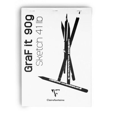 Clairefontaine Skizzenblock Graf It A4 90g 80Bl weiß