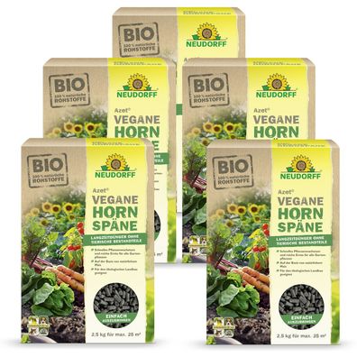 5 x Neudorff Azet® Vegane Hornspäne, 2,5 kg