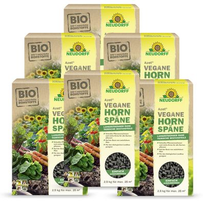 6 x Neudorff Azet® Vegane Hornspäne, 2,5 kg