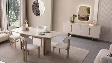 Esszimmer Set Esstisch 4? Stühle Sideboard Spiegel Modern Funktional