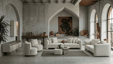 Beiges Wohnzimmer-Set 4-Sitzer-Modulsofa 3-Sitzer-sofa Sessel TV-Möbel