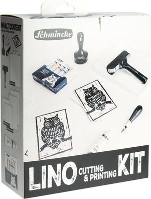 Schmincke Aqua- Linoldruck Komplettset, Farben Linoldruckplatten, arbrolle Schnitzwer