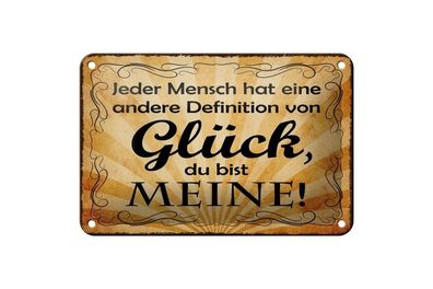Blechschild Definition Glück du bist meine, 3 vers. Größen Spruch