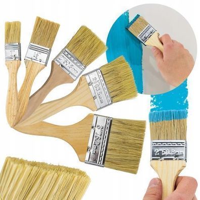 Rosfix Set Malerpinsel 5 Stk – Synthetikborsten | 25–76 mm Holzgriff