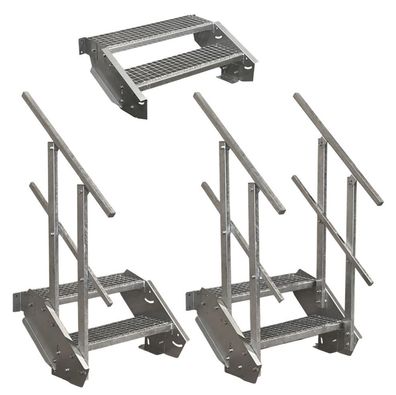 2 Stufen Stahltreppe Breite 60 - 160 cm, Geschosshöhe 30 - 40 cm
