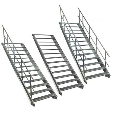 13 Stufen Stahltreppe Breite 60 - 160 cm, Geschosshöhe 195 - 260 cm