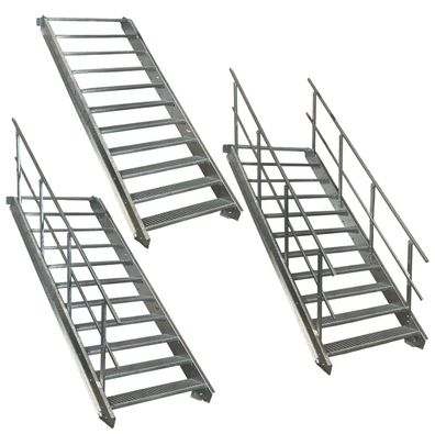 11 Stufen Stahltreppe STATIK Breite 60 - 120 cm, Geschosshöhe 165 - 220 cm