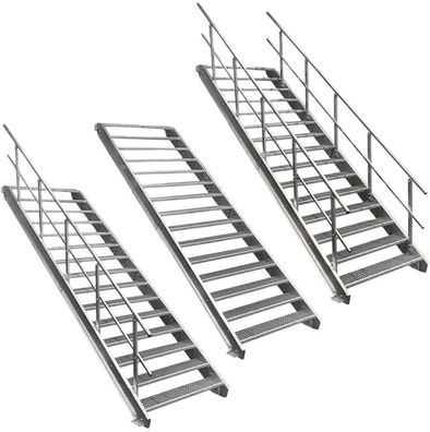 15 Stufen Stahltreppe STATIK Breite 60 - 120 cm, Geschosshöhe 250 - 320 cm