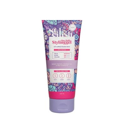 Steilish, Max Hold, Haarstyling-Gel, Curly Definition & Anti-Frizz, Stark, 200 ml