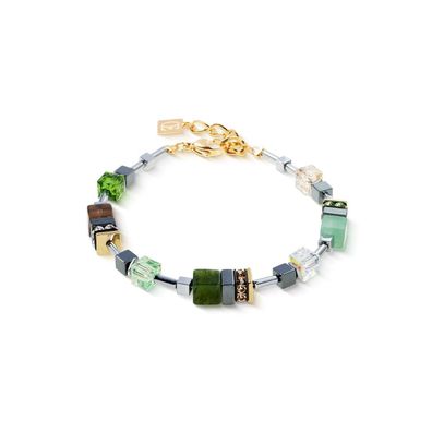 Coeur de Lion Armband 3017-30-0500 GeoCUBE® Precious Motion Forest Light Gold, Grün