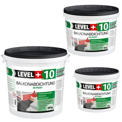 Balkonabdichtung 2K Dichtschlämme 4-24Kg flexible Abdichtung Terrasse Bad L+10
