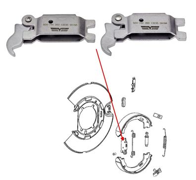 Handbremsbeläge Führungshebel paar Charger, Challenger, 300C Bj.08-23